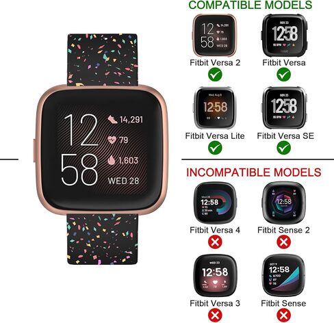 حزام رياضي لـ Fitbit Versa 2 / Fitbit Versa/Versa Lite/Versa SE Bands للنساء والرجال، حزام بديل مقاوم للماء من السيليكون الناعم متوافق مع الساعة الذكية Fitbit Versa 2 in Kuwait