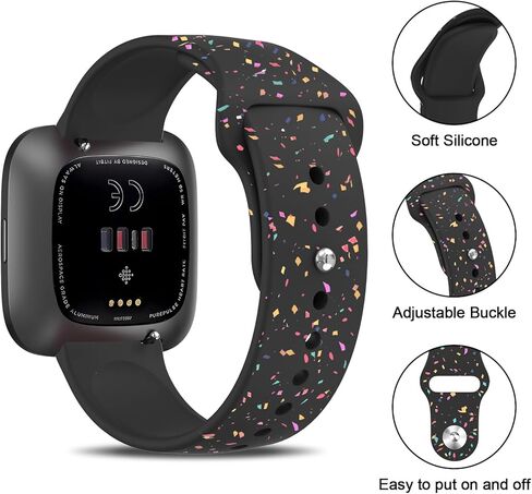 حزام رياضي لـ Fitbit Versa 2 / Fitbit Versa/Versa Lite/Versa SE Bands للنساء والرجال، حزام بديل مقاوم للماء من السيليكون الناعم متوافق مع الساعة الذكية Fitbit Versa 2 in Kuwait