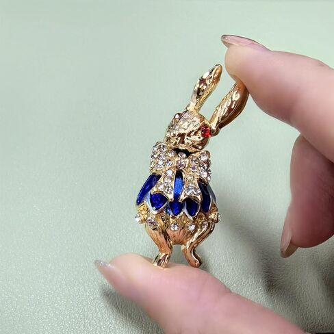 Rhinestone Bow Rabbit Brooch Pin for Women Girls Men Gold Plated Fashion Cute Crystal Bow Enamel Cartoon Bunny Gentleman Brooches Lapel Pins Lucky Decor Dress Accessories Easter Holiday Jewelry Gift in Saudi Arabia