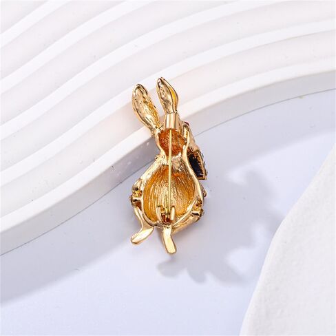 Rhinestone Bow Rabbit Brooch Pin for Women Girls Men Gold Plated Fashion Cute Crystal Bow Enamel Cartoon Bunny Gentleman Brooches Lapel Pins Lucky Decor Dress Accessories Easter Holiday Jewelry Gift in Saudi Arabia