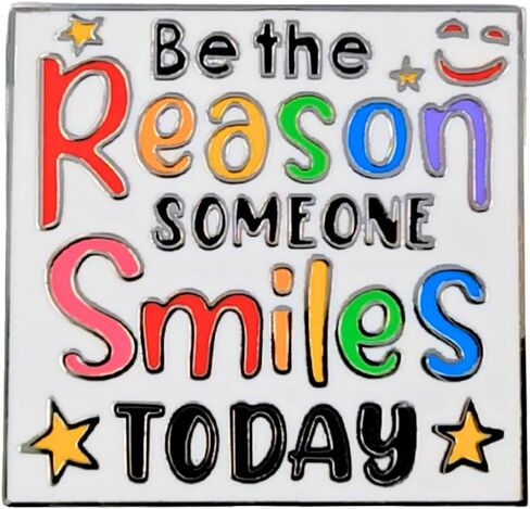 Enamel Pin,BE THE REASON SOMEONE SMILES TODAY Lapel Pin,Inspirational Quote Badge,Rainbow Colors Brooch,Gift For Friends Family Teens DIY Decor Canvas Bags Denim Jacket Backpack Accessory in Saudi Arabia