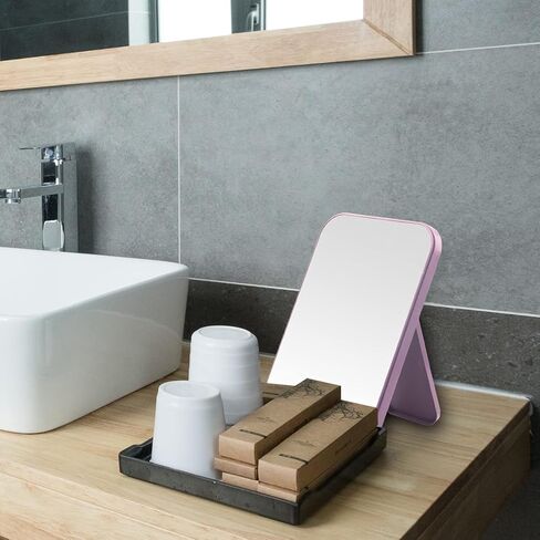 8-Inch Desktop Makeup Mirror, Portable Princess Mirror,Table Desk Wall Hanging Dual-Purpose Square Mirror Purple in Saudi Arabia