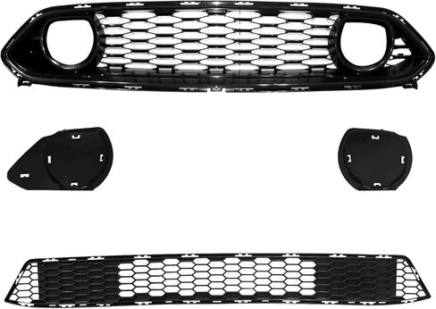 IKON MOTORSPORTS, Front Bumper Cover Compatible With 2018-2023 Ford Mustang, Unpainted Black PP Polypropylene 2021 Mach 1 Style Front Bumper Conversion Replacement Full Kit, 2019 2020 2021 in Saudi Arabia