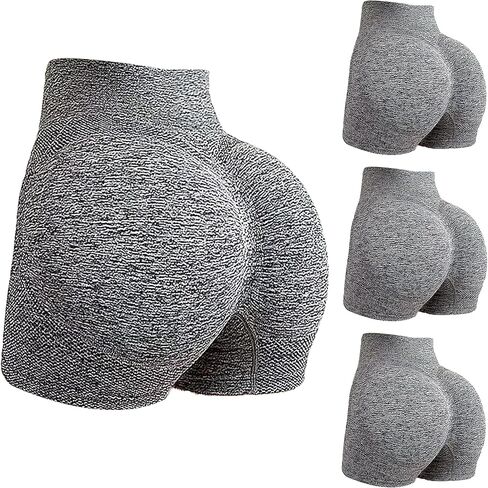 4 Pack Women Workout Yoga Shorts High Waist Impact Shorts Scrunch Butt Lifting Gym Shorts Tummy Control Running Biker Shorts in Kuwait