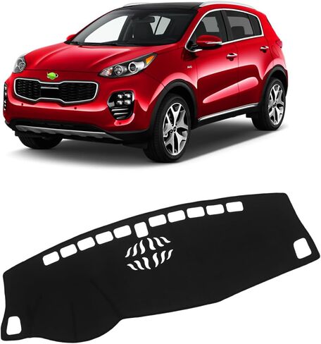 غطاء لوحة أجهزة القياس من FIILINES لسيارة Kia Sportage 2023 2024 2025 (NQ5)، حصيرة غطاء لوحة القيادة لملحقات Sportage حصيرة شبكية مضادة للانزلاق ولا وهج أسود in Saudi Arabia