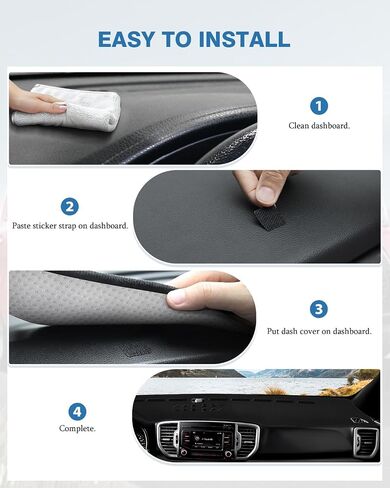 غطاء لوحة أجهزة القياس من FIILINES لسيارة Kia Sportage 2023 2024 2025 (NQ5)، حصيرة غطاء لوحة القيادة لملحقات Sportage حصيرة شبكية مضادة للانزلاق ولا وهج أسود in Saudi Arabia