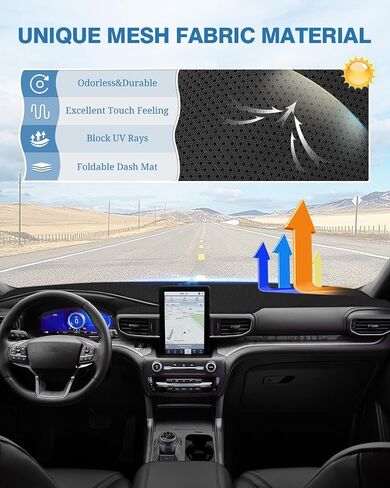 غطاء لوحة أجهزة القياس من FIILINES لسيارة Kia Sportage 2023 2024 2025 (NQ5)، حصيرة غطاء لوحة القيادة لملحقات Sportage حصيرة شبكية مضادة للانزلاق ولا وهج أسود in Kuwait