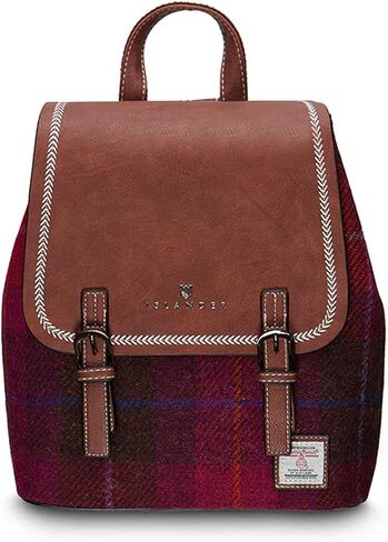 Islander Harris Tweed Jura Backpack for Women, Navy Over-Check in Saudi Arabia