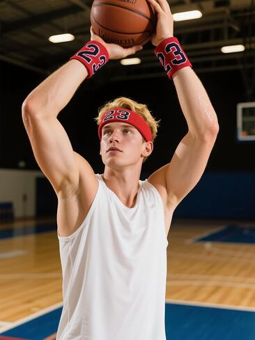 Sports Sweatbands for Men Women, Moisture Wicking Headband Wristband, Soft Elastic Athletic Towel Sweat Bands for Basketball, Tennis, Working Out in Saudi Arabia