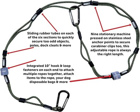 Red Everything Rope 5 Ft Adjustable Bungee Cord with Hooks – Shock Cord for Overland, RV, Camping, Boats, and Trucks – No-Knot Cargo Tie-Down Solution in Saudi Arabia