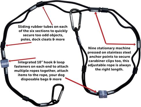 Red Everything Rope 5 Ft Adjustable Bungee Cord with Hooks – Shock Cord for Overland, RV, Camping, Boats, and Trucks – No-Knot Cargo Tie-Down Solution in Saudi Arabia