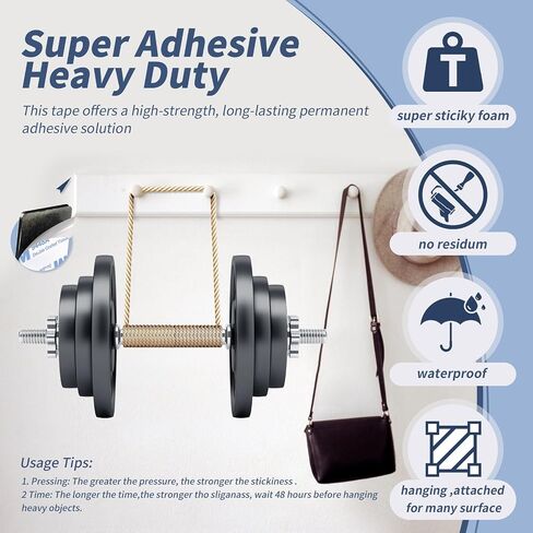 Super Sticky Double Sided Adhesive Tape,Includes Foam are 50Pcs, Strong Double Sticky Foam Pads,2 Sided Way Rectangle 3.36",Removable Double-Sided Mounting Tape Heavy Duty Sticky Pads for Walls in Kuwait