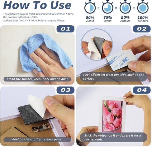 Super Sticky Double Sided Adhesive Tape,Includes Foam are 50Pcs, Strong Double Sticky Foam Pads,2 Sided Way Rectangle 3.36",Removable Double-Sided Mounting Tape Heavy Duty Sticky Pads for Walls in Kuwait