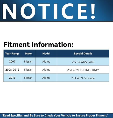 Detroit Axle - 2.5L Front Wheel Bearing Hub for 2007-2013 Nissan Altima, Replacement 2008 2009 2010 2011 2012 Altima Wheel Bearing and Hub Assembly in Saudi Arabia