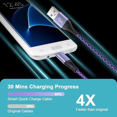 USB C Fast Charging Cable 6FT/2Pack for iPhone 16/16 Pro/16 Pro Max/16 Plus/15/15 Pro/15 Pro Max,3.1A Fast Charger Cord Car USB A to USB C Cable for Samsung Galaxy S24 FE A16 5G A55,Pixel 9 Pro XL in Kuwait