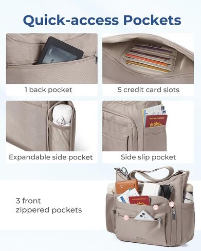 BAGSMART Crossbody Bag Tote Bag for Women, Shoulder Bag Handbag tote Bag with Compartments Purse Tote Top Handle Satchel in Saudi Arabia