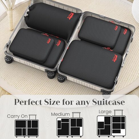 11 Set Compression Packing Cubes for Travel, Percover Packing Cubes Compression for Suitcase, Hanging Underwear Bag, Toiletry Bag, Shoe and Boot Bags, Laundry Bag, Digital Pouch, Hair Tools Organizer in Saudi Arabia
