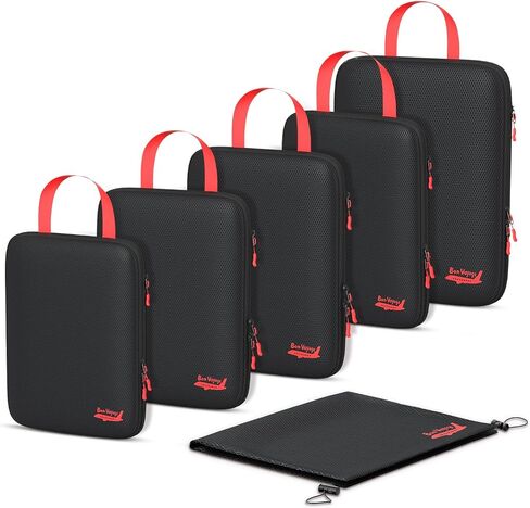 11 Set Compression Packing Cubes for Travel, Percover Packing Cubes Compression for Suitcase, Hanging Underwear Bag, Toiletry Bag, Shoe and Boot Bags, Laundry Bag, Digital Pouch, Hair Tools Organizer in Saudi Arabia