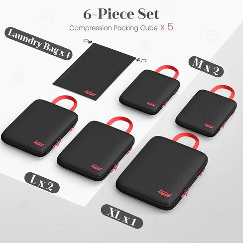 11 Set Compression Packing Cubes for Travel, Percover Packing Cubes Compression for Suitcase, Hanging Underwear Bag, Toiletry Bag, Shoe and Boot Bags, Laundry Bag, Digital Pouch, Hair Tools Organizer in Saudi Arabia