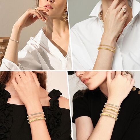 5Pcs Gold Bracelets for Women Trendy,Dainty 14K Real Gold Plated Jewelry Sets for Women,Waterproof,Thin Small Cute Chain Bracelets,Fashion Accessories Jewelry Gifts for Women Adjustable 7"+2" in Saudi Arabia