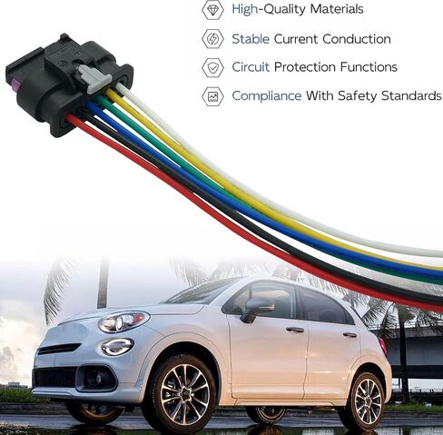 6 Wires Tail Lights Connector Wiring Harness Pigtail Plug Fit for Fiat 500X 2016-2022 Replaced OE Number 68285080AA in Saudi Arabia