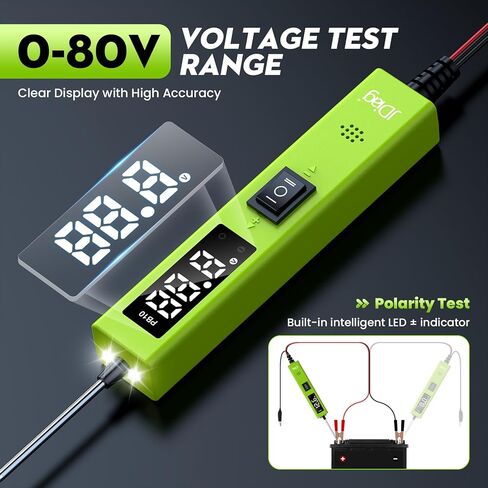 JDIAG Test Light automotive Circuit Tester, Voltage Tester 0-80V, Power Circuit Probe Tester, Component Activation Diode Detection Continuity Test Fuse Tester Trailer Lights Short Circuit Finder, PB10 in Saudi Arabia