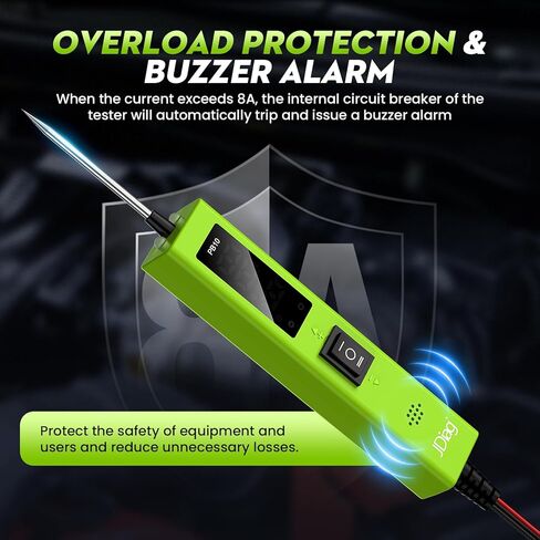 JDIAG Test Light automotive Circuit Tester, Voltage Tester 0-80V, Power Circuit Probe Tester, Component Activation Diode Detection Continuity Test Fuse Tester Trailer Lights Short Circuit Finder, PB10 in Saudi Arabia