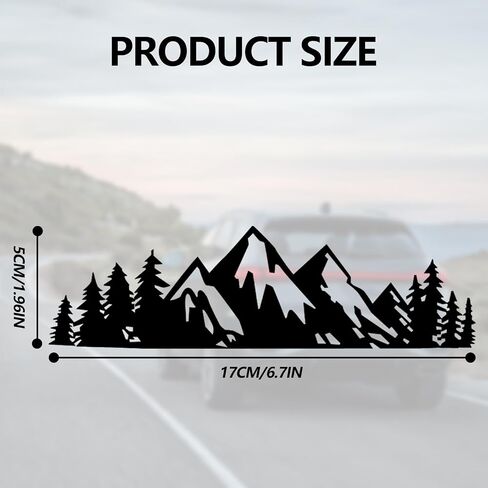 2PCS Vinyl, Snow Mountain Tree Decal, Mountains Graphic Logo, Car Trunk Tailgate Sticker, Black Premium Badg, Suitable for Most Cars Decoration, Automotive Waterproof Body Decal in Saudi Arabia