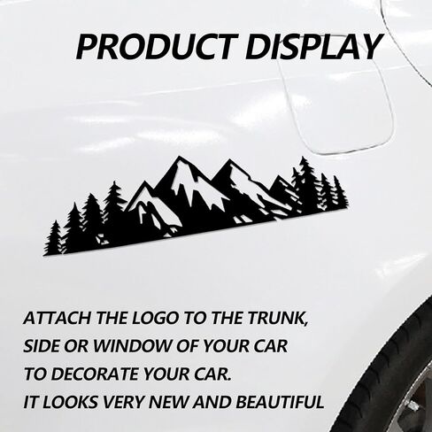 2PCS Vinyl, Snow Mountain Tree Decal, Mountains Graphic Logo, Car Trunk Tailgate Sticker, Black Premium Badg, Suitable for Most Cars Decoration, Automotive Waterproof Body Decal in Saudi Arabia