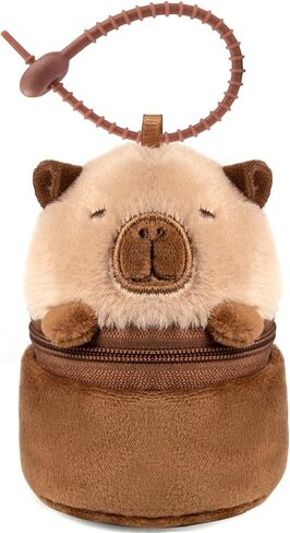 Creative Capybara Plush Doll Coin Wallet Purse Charms Portable Bag Hanging Decoration Earbuds Case Cute Mini Small Wallets for Women in Kuwait