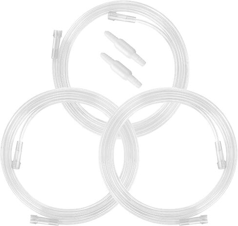 3 Pack Oxygen Tubing with 2pcs Oxygen Tubing Connector - 7Ft Premium Green Crush Resistant Non-Kinking Oxygen Tubes (Clear) in Kuwait