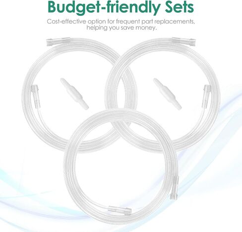 3 Pack Oxygen Tubing with 2pcs Oxygen Tubing Connector - 7Ft Premium Green Crush Resistant Non-Kinking Oxygen Tubes (Clear) in Kuwait