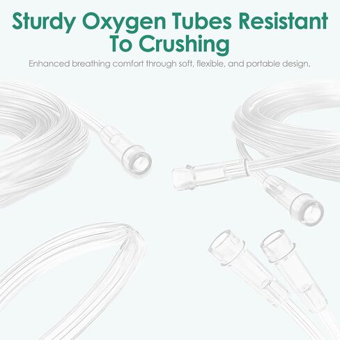 3 Pack Oxygen Tubing with 2pcs Oxygen Tubing Connector - 7Ft Premium Green Crush Resistant Non-Kinking Oxygen Tubes (Clear) in Kuwait