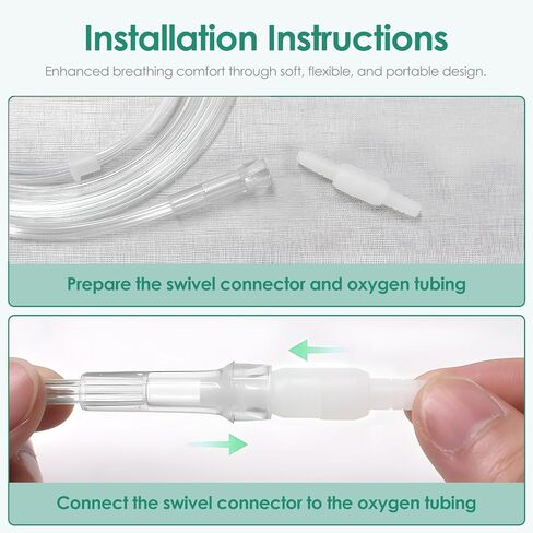 3 Pack Oxygen Tubing with 2pcs Oxygen Tubing Connector - 7Ft Premium Green Crush Resistant Non-Kinking Oxygen Tubes (Clear) in Kuwait