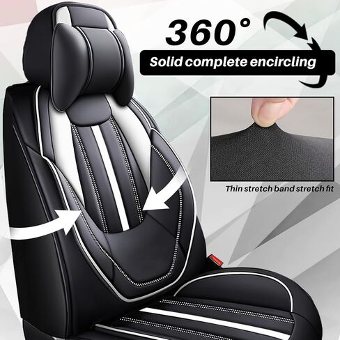 Fit for Jeep Wrangler JK JL 4-Door Seat Covers Full Set 2007-2025, Custom for Unlimited X Rubicon 392 Sahara Willys Sport High Altitude 4X4 Nappa Leather Seat Cover(Black White) in Saudi Arabia