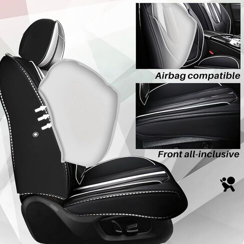Fit for Jeep Wrangler JK JL 4-Door Seat Covers Full Set 2007-2025, Custom for Unlimited X Rubicon 392 Sahara Willys Sport High Altitude 4X4 Nappa Leather Seat Cover(Black White) in Saudi Arabia