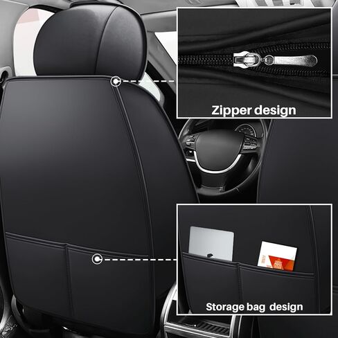 Fit for Jeep Wrangler JK JL 4-Door Seat Covers Full Set 2007-2025, Custom for Unlimited X Rubicon 392 Sahara Willys Sport High Altitude 4X4 Nappa Leather Seat Cover(Black White) in Saudi Arabia