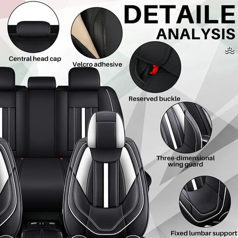 Fit for Jeep Wrangler JK JL 4-Door Seat Covers Full Set 2007-2025, Custom for Unlimited X Rubicon 392 Sahara Willys Sport High Altitude 4X4 Nappa Leather Seat Cover(Black White) in Saudi Arabia