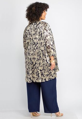 Catherines Women's Plus Size 3-Piece Foil Print Pant Set in Saudi Arabia