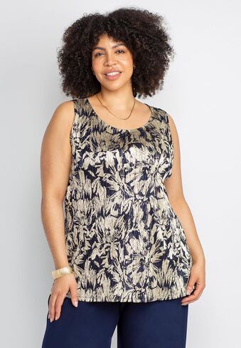 Catherines Women's Plus Size 3-Piece Foil Print Pant Set in Saudi Arabia