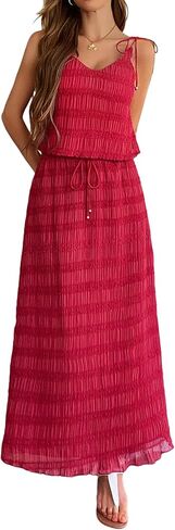 Women Y2K Maxi Skirt 2 قطعة مجموعة مثيرة سباغيتي التعادل حزام كامي أعلى تدفق فستان طويل اللباس ملابس الصيف in Kuwait