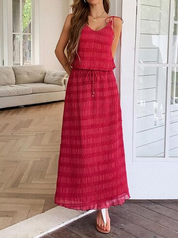 Women Y2K Maxi Skirt 2 قطعة مجموعة مثيرة سباغيتي التعادل حزام كامي أعلى تدفق فستان طويل اللباس ملابس الصيف in Kuwait