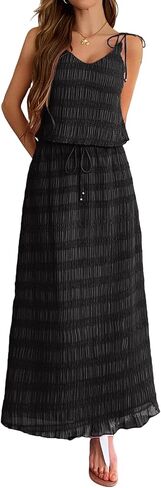 Women Y2K Maxi Skirt 2 قطعة مجموعة مثيرة سباغيتي التعادل حزام كامي أعلى تدفق فستان طويل اللباس ملابس الصيف in Kuwait