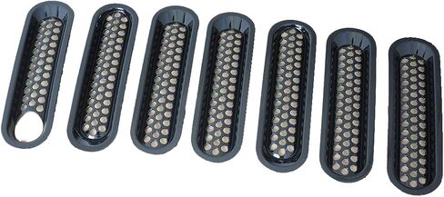 7pcs/set ABS Black Inserts Cover Key Lock Hole Mesh Grille Trim Compatible with Jeep Wrangler JK 2007-2017 in Saudi Arabia