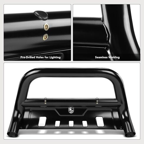 YHTAUTO 3.5" Bull Bar Push Bar with Skid Plate Light Mount Fit Toyota Models, Tacoma 2016-2023 L4 2.7L V6 3.5L, Alloy Steel Brush Guard for Truck Front Bumper Off Road Accessories in Kuwait