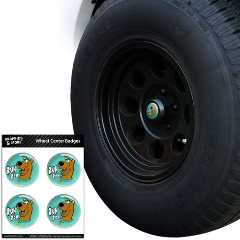GRAPHICS & MORE Scooby-Doo Ruh Roh Tire Wheel Center Cap Resin-Topped Badges Stickers in Saudi Arabia