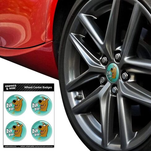 GRAPHICS & MORE Scooby-Doo Ruh Roh Tire Wheel Center Cap Resin-Topped Badges Stickers in Saudi Arabia