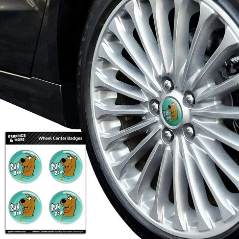 GRAPHICS & MORE Scooby-Doo Ruh Roh Tire Wheel Center Cap Resin-Topped Badges Stickers in Saudi Arabia