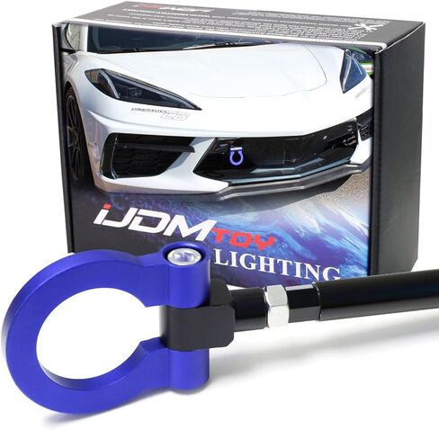 iJDMTOY Red Track Racing Style Front Bumper Tow Hook Ring Compatible With 2014-2019 Chevrolet Corvette Z06 ZR1 Z51, Made of Light Weight CNC Aluminum in Saudi Arabia