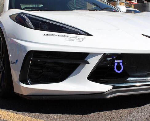 iJDMTOY Red Track Racing Style Front Bumper Tow Hook Ring Compatible With 2014-2019 Chevrolet Corvette Z06 ZR1 Z51, Made of Light Weight CNC Aluminum in Saudi Arabia